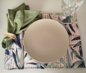 Kit de jogo americano completo, 6 lugares para mesa posta